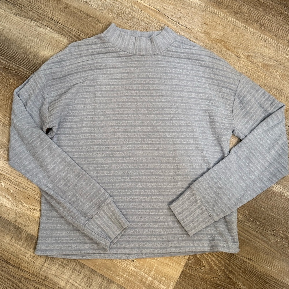 Light Blue Mock Neck Sweater